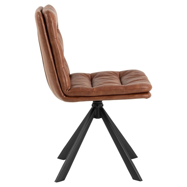 Krzesło Dean obrotowe retro brandy PU - ACTONA